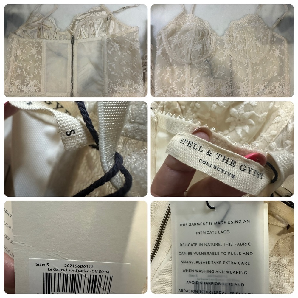 Spell SET Cream Le Guaze Lace 2 pc set skirt&bustier sz (S)both BNWT (more pics) - Picture 2 of 9